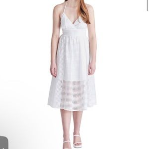 Steve Madden - Denise Cotton Eyelet Halter Midi Dress